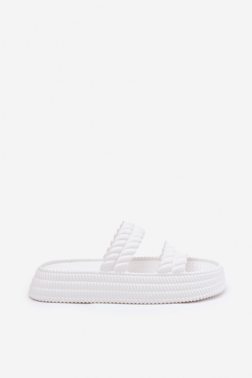 Vieglas čības uz pirksta  sieviešu čības ar platformu S.Barski ZK51-001 baltas krāsas