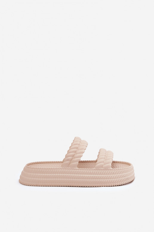 Vieglas čības uz pirksta  sieviešu čības ar platformu S.Barski ZK51-001 smilšu krāsas