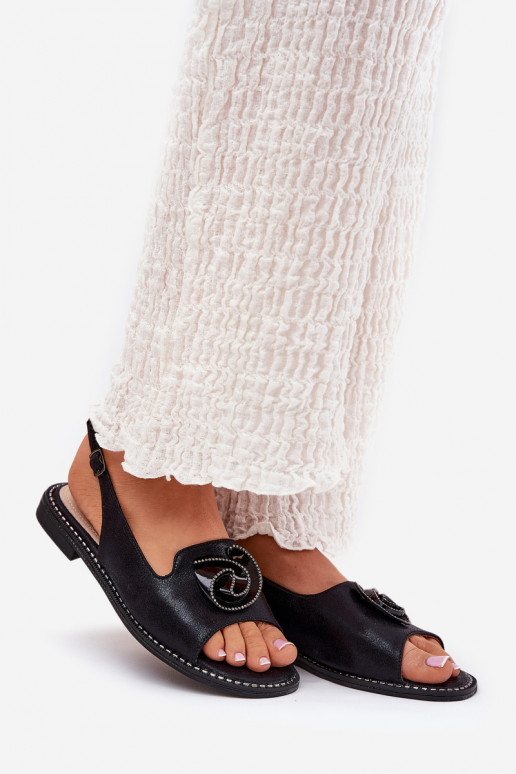 Spīdīgi Sieviešu basenes ar ornamentiem S.Barski KV51-006 Melns Spīdīgi Sieviešu basenes ar ornamentiem S.Barski KV51-006 Melns