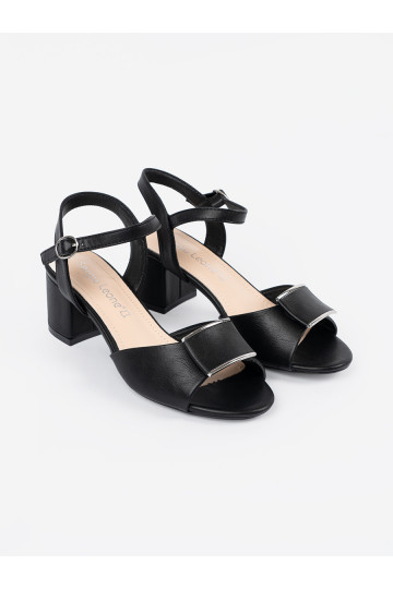 sandales uz papēža   Melnas krāsas 2