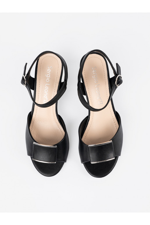 sandales uz papēža   Melnas krāsas