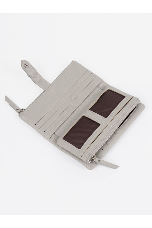 pelēkas krāsas Sieviešu maks z przegródkami