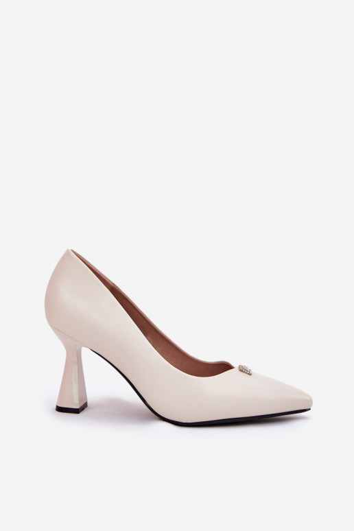 Eleganta stila Kurpes Na Rozszerzanej Szpilce Vinceza 62222 smilšu krāsas Eleganta stila Kurpes Na Rozszerzanej Szpilce Vinceza 62222 smilšu krāsas