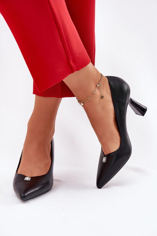 Eleganta stila Kurpes Na Rozszerzanej Szpilce Vinceza 62222 Melns Eleganta stila Kurpes Na Rozszerzanej Szpilce Vinceza 62222 Melns
