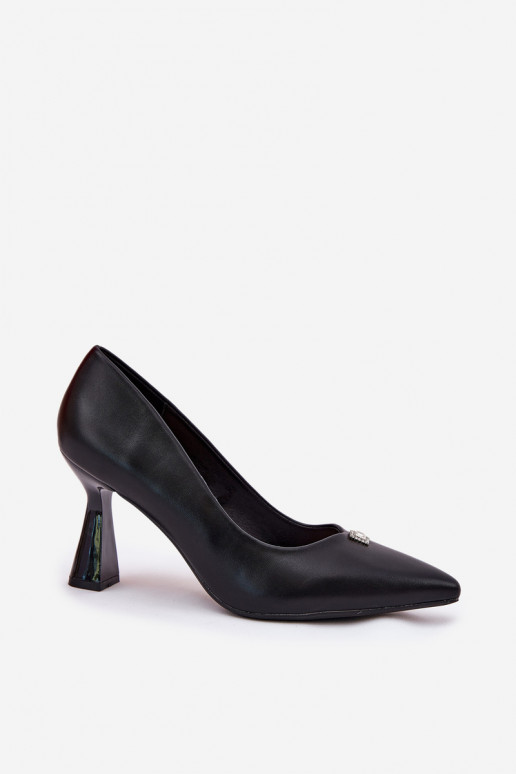 Eleganta stila Kurpes Na Rozszerzanej Szpilce Vinceza 62222 Melns Eleganta stila Kurpes Na Rozszerzanej Szpilce Vinceza 62222 Melns