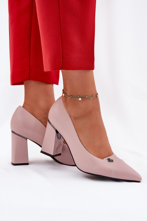 Elegantās kurpes ar papēdi rozā krāsā