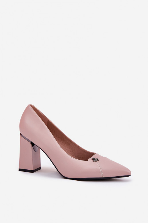 Elegantās kurpes ar papēdi rozā krāsā