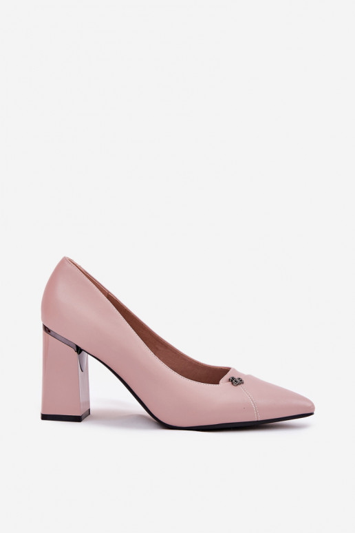 Elegantās kurpes ar papēdi rozā krāsā