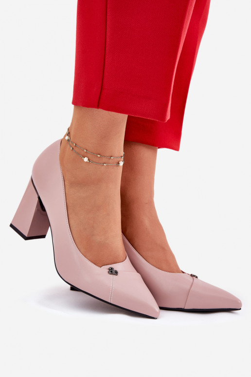 Elegantās kurpes ar papēdi rozā krāsā