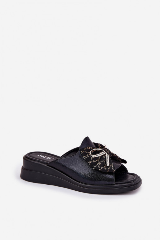 sieviešu čības  ar bantītēm Melns Moonzella