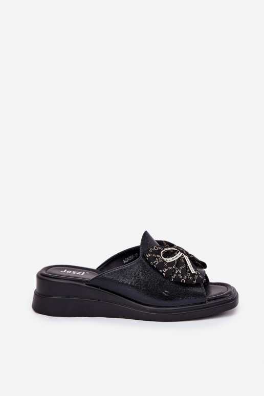 sieviešu čības  ar bantītēm Melns Moonzella