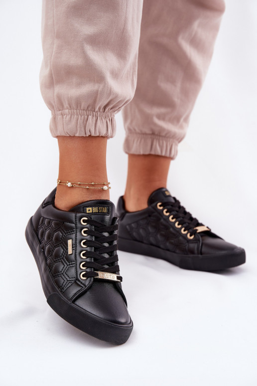 sieviešu puszābaki no eko ādas Big Star RR274323 Melns