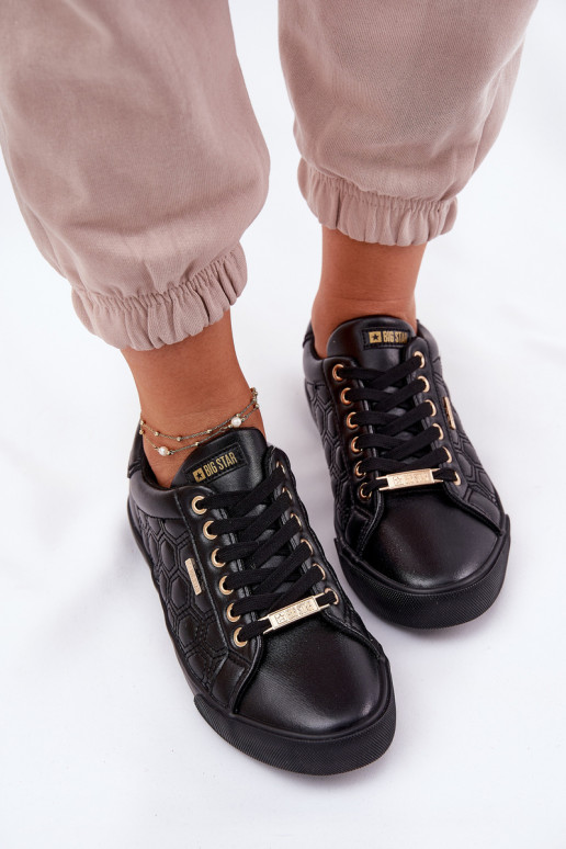 sieviešu puszābaki no eko ādas Big Star RR274323 Melns