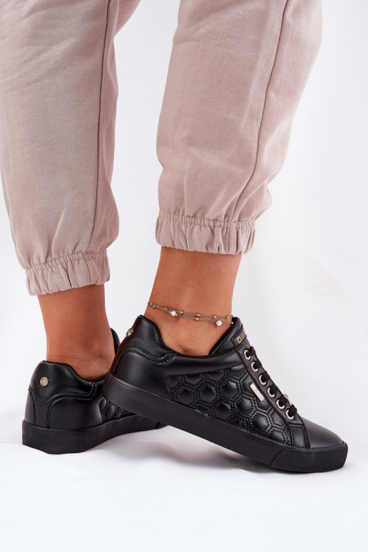 sieviešu puszābaki no eko ādas Big Star RR274323 Melns