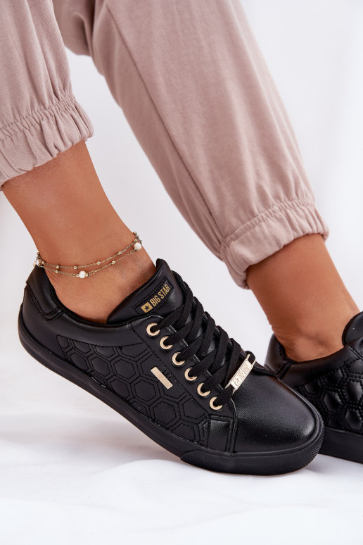 sieviešu puszābaki no eko ādas Big Star RR274323 Melns