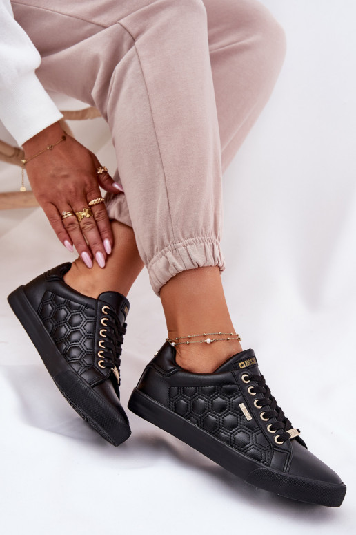 sieviešu puszābaki no eko ādas Big Star RR274323 Melns