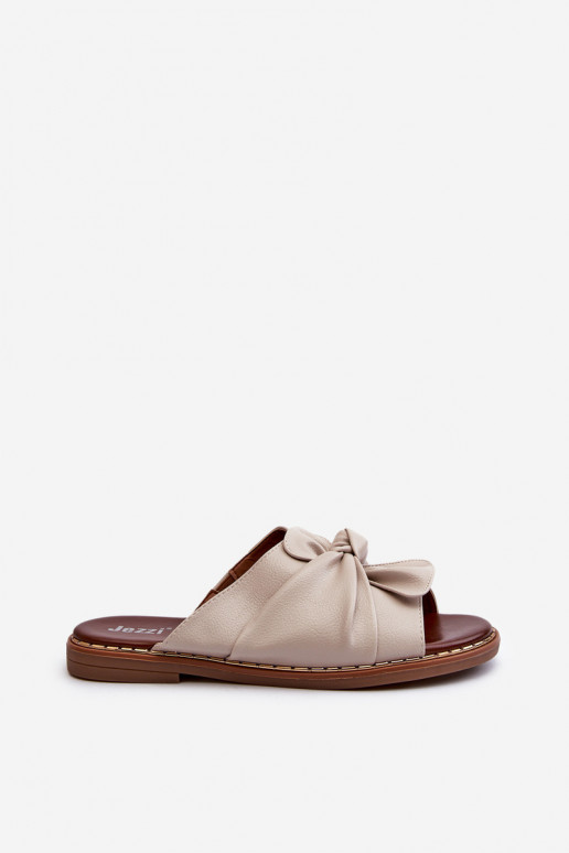 sieviešu čības ar platiem papēžiem smilšu krāsas Nelvira