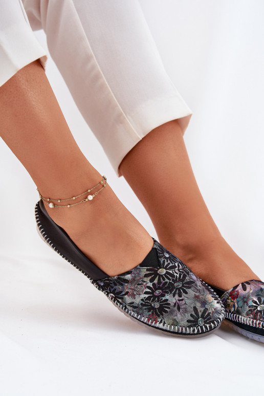 Balerīnas  ar rakstiem  T1930-39 Melns Balerīnas  ar rakstiem  T1930-39 Melns