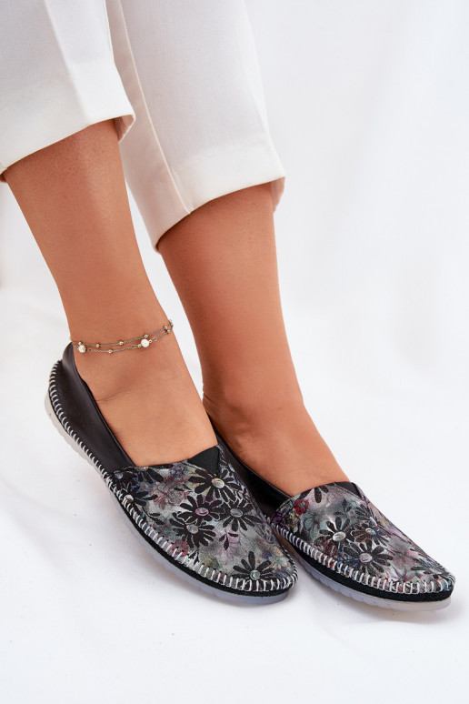 Balerīnas  ar rakstiem  T1930-39 Melns Balerīnas  ar rakstiem  T1930-39 Melns