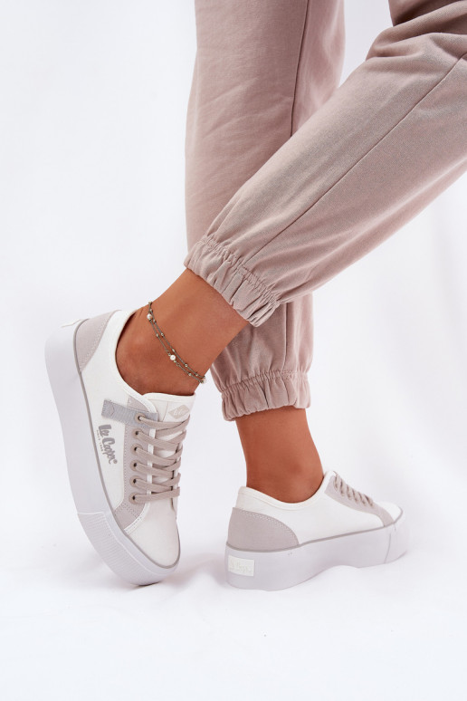 sieviešu puszābaki ar platformu Lee Cooper LCW-25-31-3479L Baltas-Pelēkas krāsas sieviešu puszābaki ar platformu Lee Cooper LCW-25-31-3479L Baltas-Pelēkas krāsas
