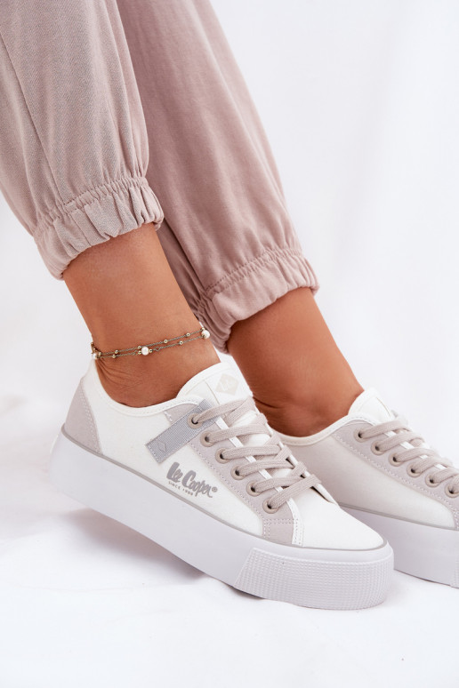 sieviešu puszābaki ar platformu Lee Cooper LCW-25-31-3479L Baltas-Pelēkas krāsas sieviešu puszābaki ar platformu Lee Cooper LCW-25-31-3479L Baltas-Pelēkas krāsas