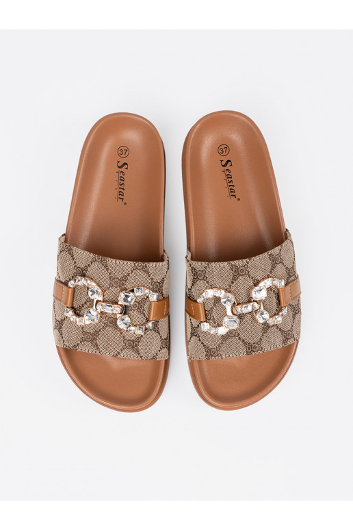 brūnas krāsas čības  ze zdobieniem