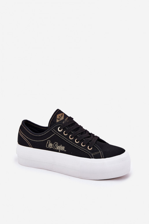 Šņorējami auduma apavi ar platformu Lee Cooper LCW-25-31-3431L Melns Šņorējami auduma apavi ar platformu Lee Cooper LCW-25-31-3431L Melns