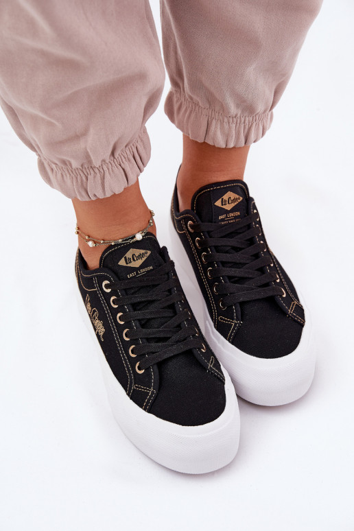 Šņorējami auduma apavi ar platformu Lee Cooper LCW-25-31-3431L Melns Šņorējami auduma apavi ar platformu Lee Cooper LCW-25-31-3431L Melns