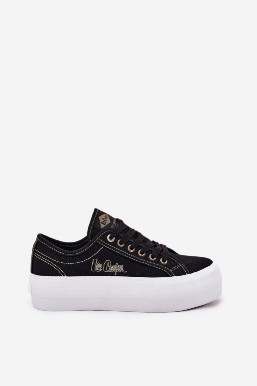 Šņorējami auduma apavi ar platformu Lee Cooper LCW-25-31-3431L Melns Šņorējami auduma apavi ar platformu Lee Cooper LCW-25-31-3431L Melns