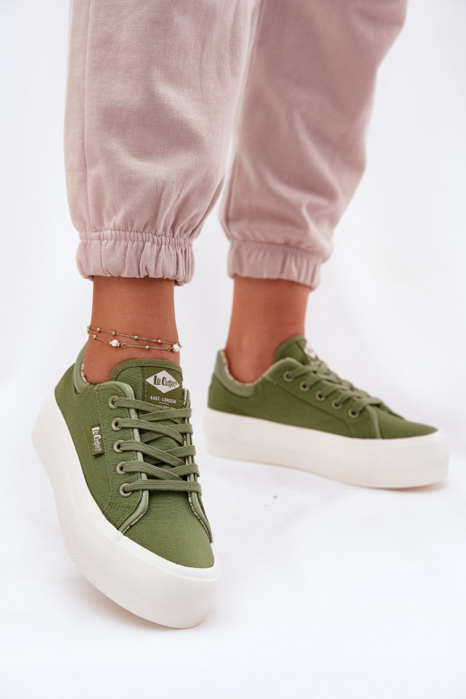 sieviešu puszābaki ar platformu Lee Cooper LCW-25-31-3449L Zaļas krāsas sieviešu puszābaki ar platformu Lee Cooper LCW-25-31-3449L Zaļas krāsas