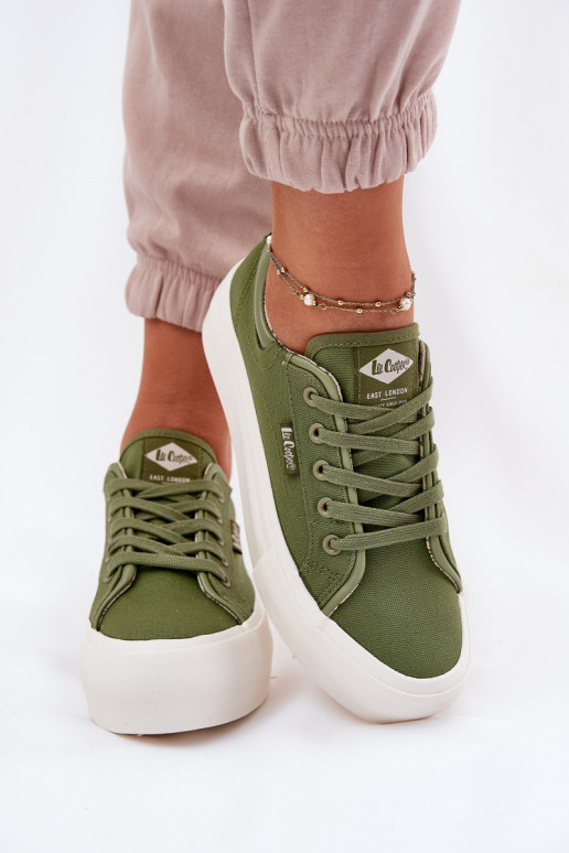sieviešu puszābaki ar platformu Lee Cooper LCW-25-31-3449L Zaļas krāsas sieviešu puszābaki ar platformu Lee Cooper LCW-25-31-3449L Zaļas krāsas