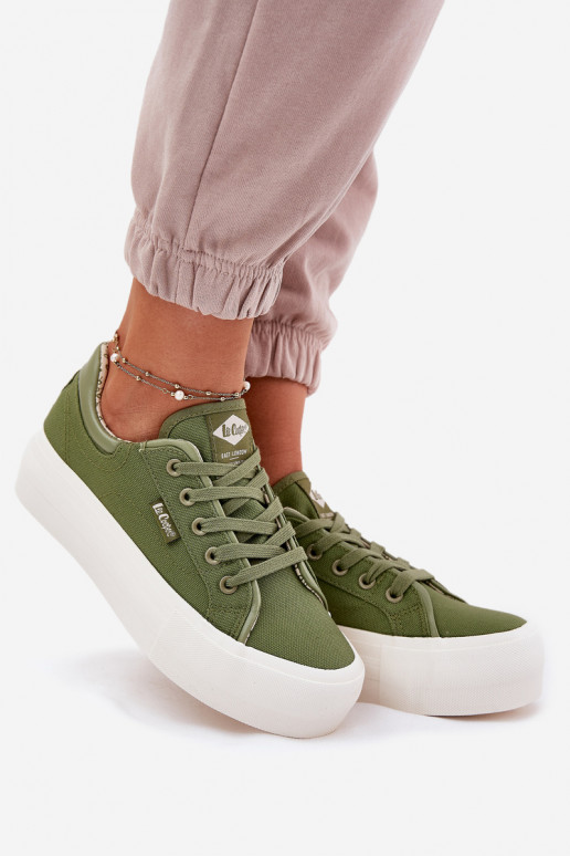 sieviešu puszābaki ar platformu Lee Cooper LCW-25-31-3449L Zaļas krāsas sieviešu puszābaki ar platformu Lee Cooper LCW-25-31-3449L Zaļas krāsas