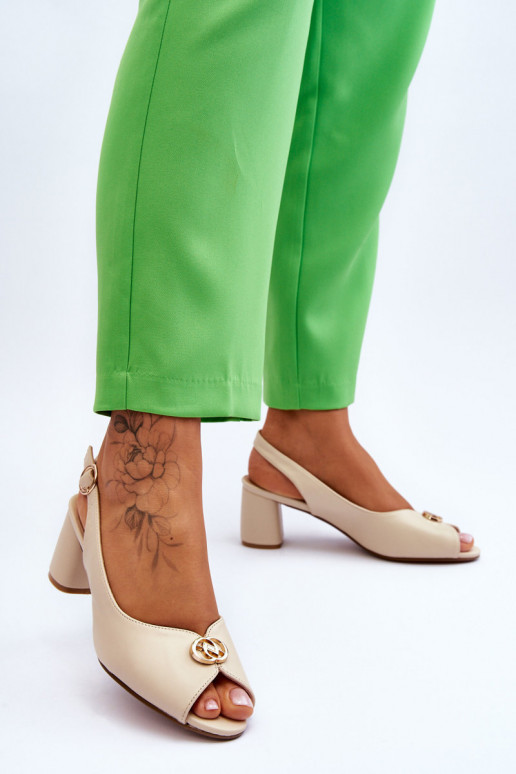    Elegantas augstpapēžu sandales smilšu krāsas Hette