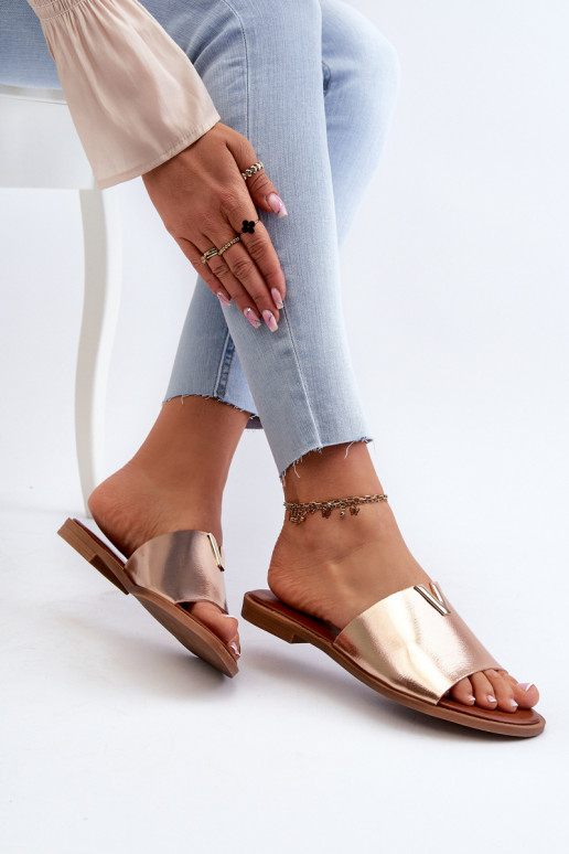 sieviešu čības Eko   ar platiem papēžiem Zelta krāsas Maliha sieviešu čības Eko   ar platiem papēžiem Zelta krāsas Maliha