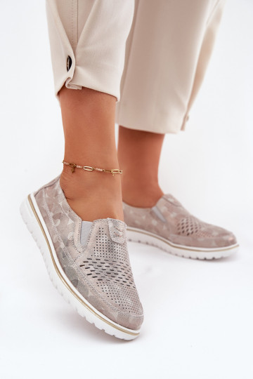 zamšādas apavi smilšu krāsas-Zelta krāsas Inez