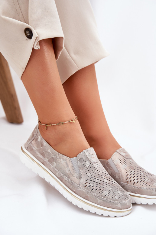 zamšādas apavi smilšu krāsas-Zelta krāsas Inez