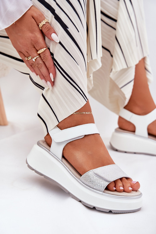 Sieviešu basenes   Platformie I Koturnie ar lipīgām aizdarēm S.Barski LR51-543 Sudraba krāsas