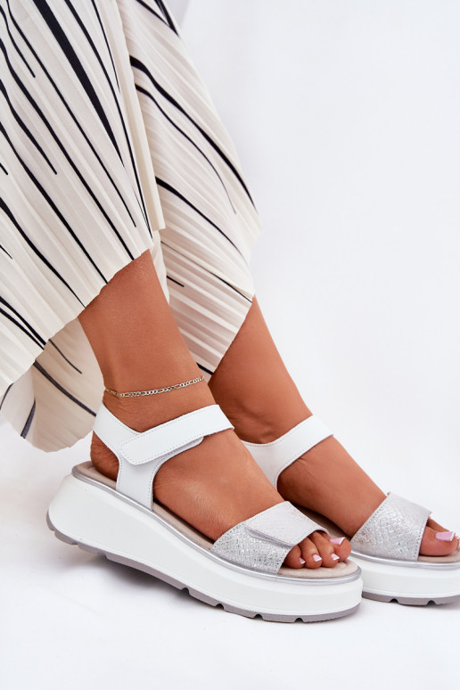 Sieviešu basenes   Platformie I Koturnie ar lipīgām aizdarēm S.Barski LR51-543 Sudraba krāsas