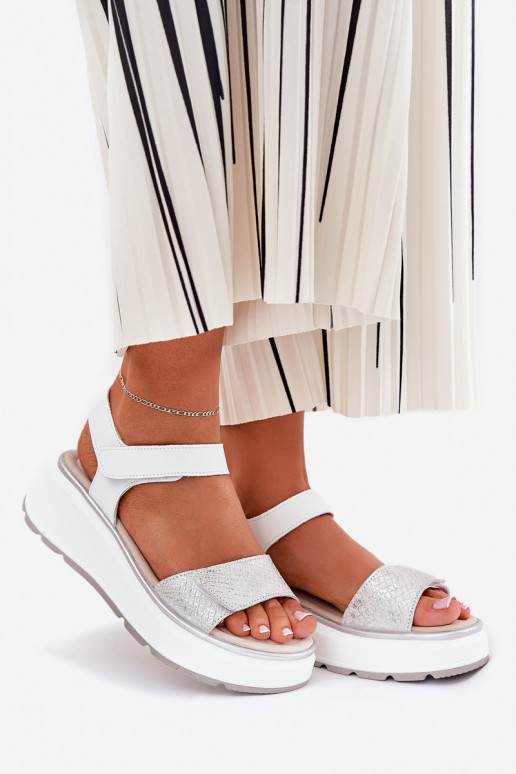 Sieviešu basenes   Platformie I Koturnie ar lipīgām aizdarēm S.Barski LR51-543 Sudraba krāsas