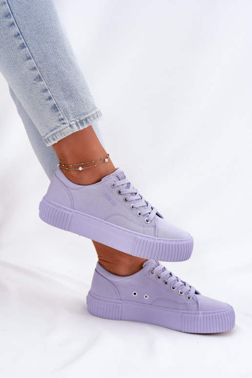Auduma sieviešu puszābaki Big Star RR274406 Violeta krāsa Auduma sieviešu puszābaki Big Star RR274406 Violeta krāsa
