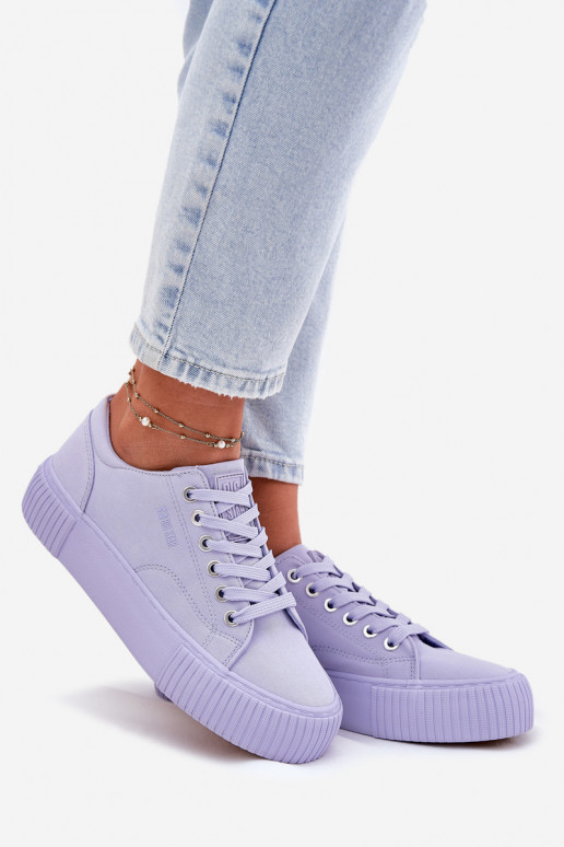 Auduma sieviešu puszābaki Big Star RR274406 Violeta krāsa Auduma sieviešu puszābaki Big Star RR274406 Violeta krāsa