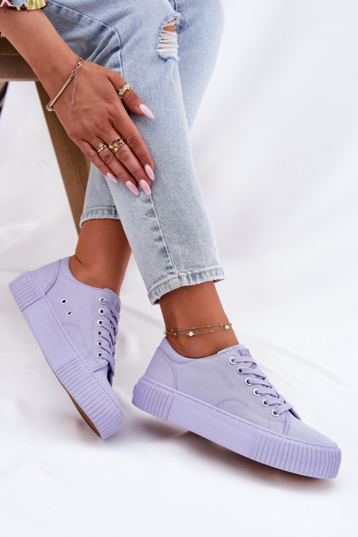 Auduma sieviešu puszābaki Big Star RR274406 Violeta krāsa Auduma sieviešu puszābaki Big Star RR274406 Violeta krāsa