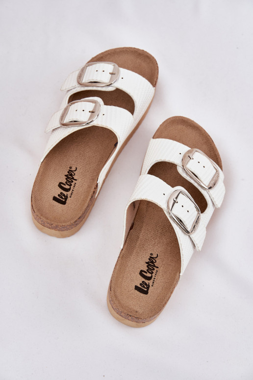 sieviešu čības Platformie ar sprādzēm Lee Cooper LCIN-25-35-3496L baltas krāsas sieviešu čības Platformie ar sprādzēm Lee Cooper LCIN-25-35-3496L baltas krāsas