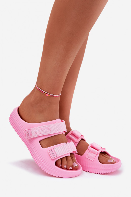 Vieglas čības uz pirksta sieviešu čības Z ar lipīgām aizdarēmami Big Star RR274A528 Rozā krāsas