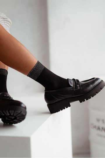 Zeķes Bawełniane Z Lurekm Ściągaczem Melns