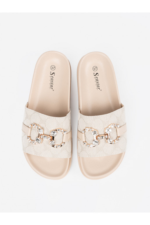 Ziloņkaula krāsas čības  ze zdobieniem