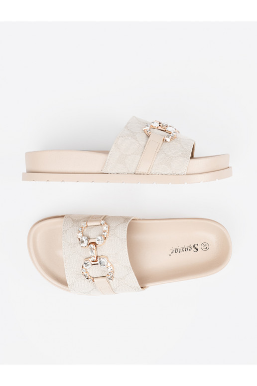 Ziloņkaula krāsas čības  ze zdobieniem