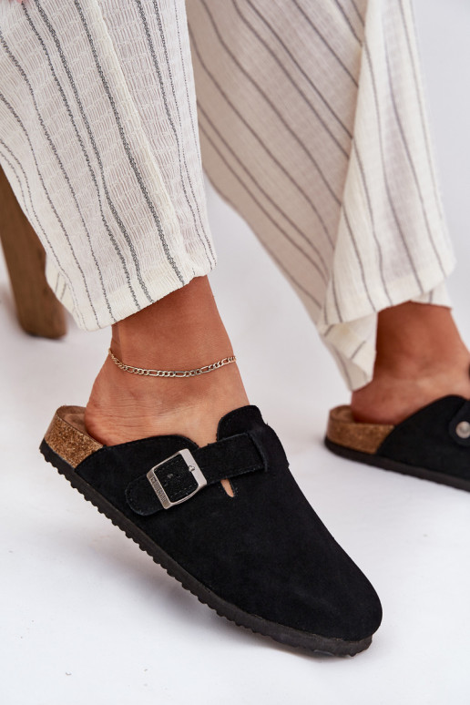 zamšādas čības   ar sprādzēm Big Star RR274A384 Melns zamšādas čības   ar sprādzēm Big Star RR274A384 Melns