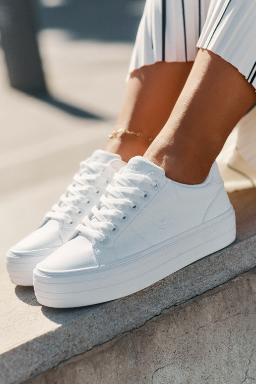 Eko   sieviešu puszābaki ar platformu Big Star RR274298 baltas krāsas Eko   sieviešu puszābaki ar platformu Big Star RR274298 baltas krāsas