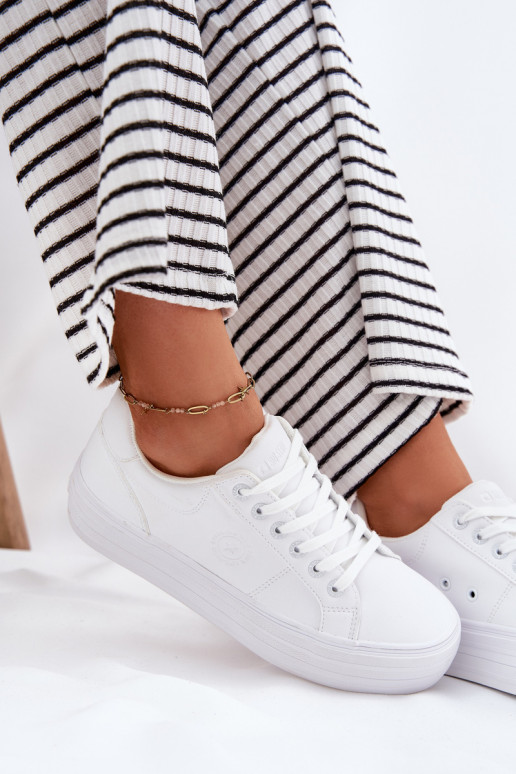 Eko   sieviešu puszābaki ar platformu Big Star RR274298 baltas krāsas Eko   sieviešu puszābaki ar platformu Big Star RR274298 baltas krāsas